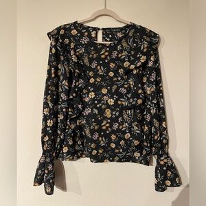 TIMING Black Floral Blouse